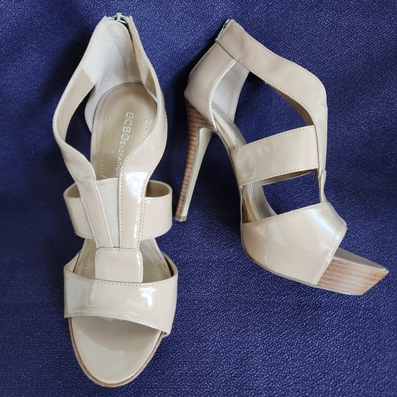 BCBGeneration Tan Strappy Stiletto Pump 6 - Picture 2 of 6